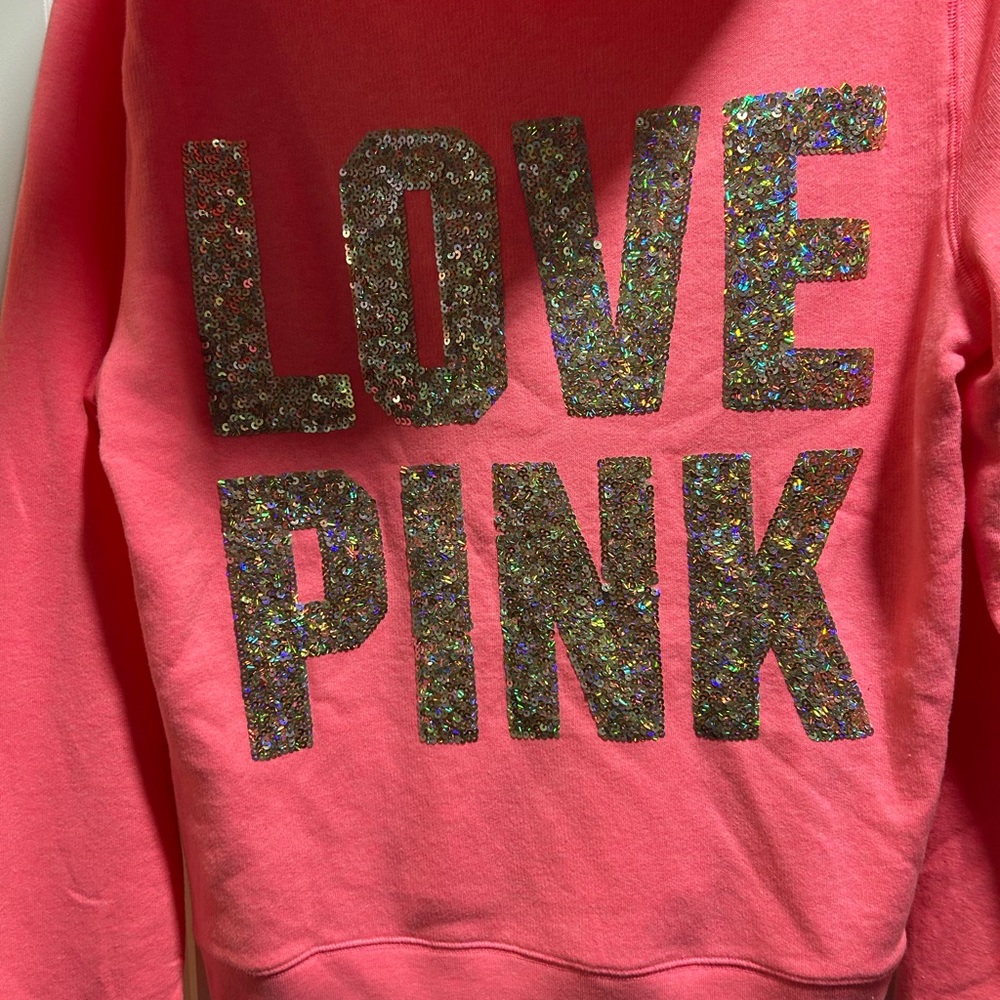PINK Victoria's Secret Bright Pink Zip-Up Hoodie